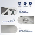 Logmey 26''x  18'' Undermount Kitchen Sink