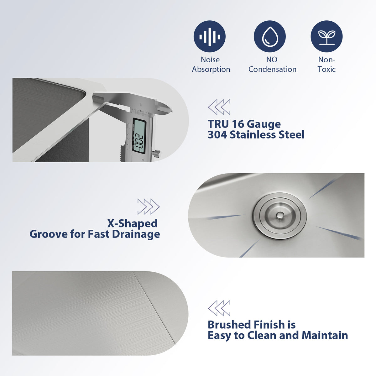 Logmey 26''x  18'' Undermount Kitchen Sink
