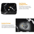 Logmey 19'' x 15'' Black Marble Rectangular Vessel Sink