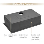 Logmey 32 Inch 16 Gauge Stainless Steel Undermount Kitchen Sink