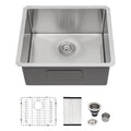 Logmey 23x18 Inch Single Bowl Undermount Stainless Steel Kitchen Sink