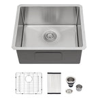 Logmey 23x18 Inch Single Bowl Undermount Stainless Steel Kitchen Sink