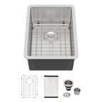 Logmey 15x20 Inch Undermount Single Bowl Stainless Steel Bar Sink