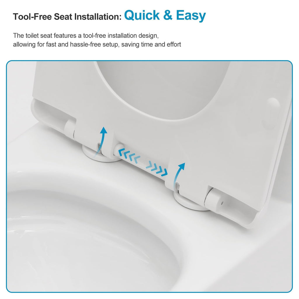 Logmey Elongated One Piece Toilet - White Siphonic Dual Flush