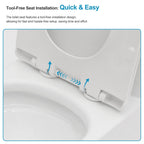 Logmey Elongated One Piece Toilet - White Siphonic Dual Flush