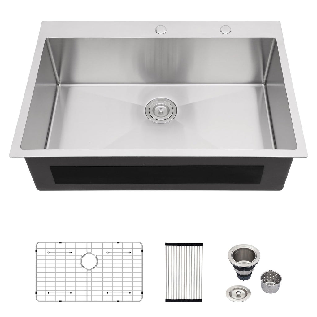 Logmey 33 Inch Drop in Kitchen Sink 33x19 Stainles