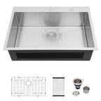 Logmey 33 Inch Drop in Kitchen Sink 33x19 Stainles