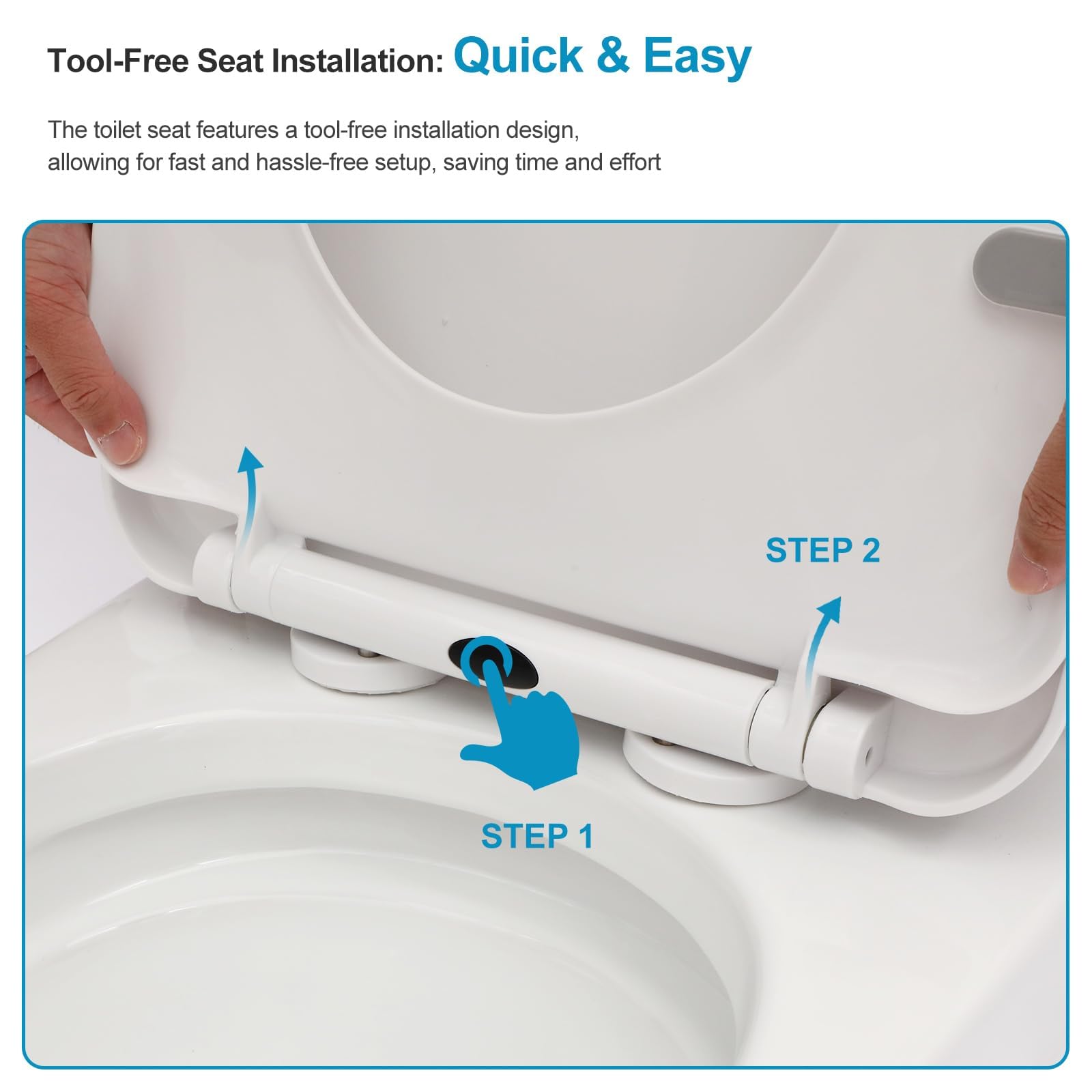 Logmey Elongated One Piece Toilet - White Rotary Dual Flush