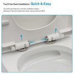 Logmey Elongated One Piece Toilet - White Quiet Siphonic Dual Flush