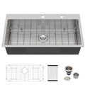 Logmey 36 Inch Drop In Kitchen Sink 36x19 Large Ha