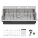 Logmey 36 Inch Drop In Kitchen Sink 36x19 Large Ha