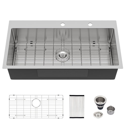 Logmey 36 Inch Drop In Kitchen Sink 36x19 Large Ha