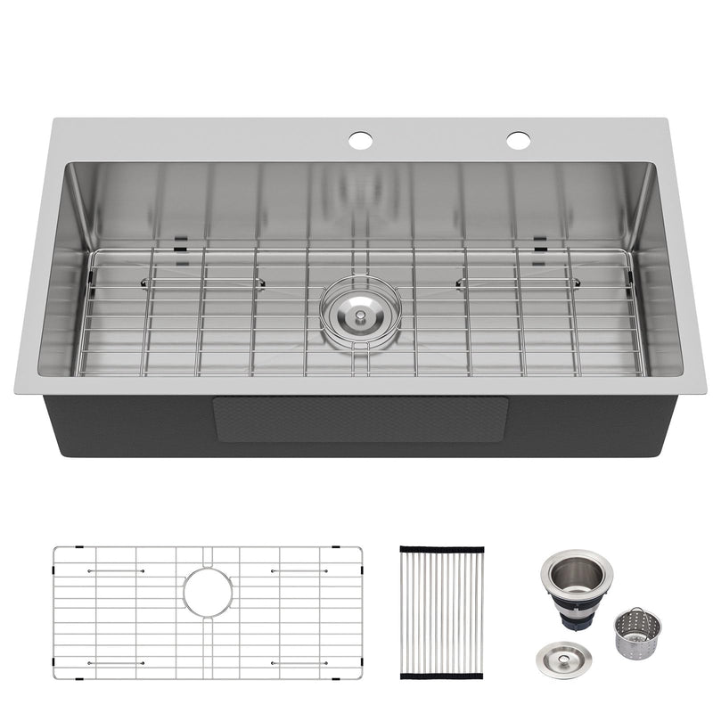 Logmey 36 Inch Drop In Kitchen Sink 36x19 Large Ha