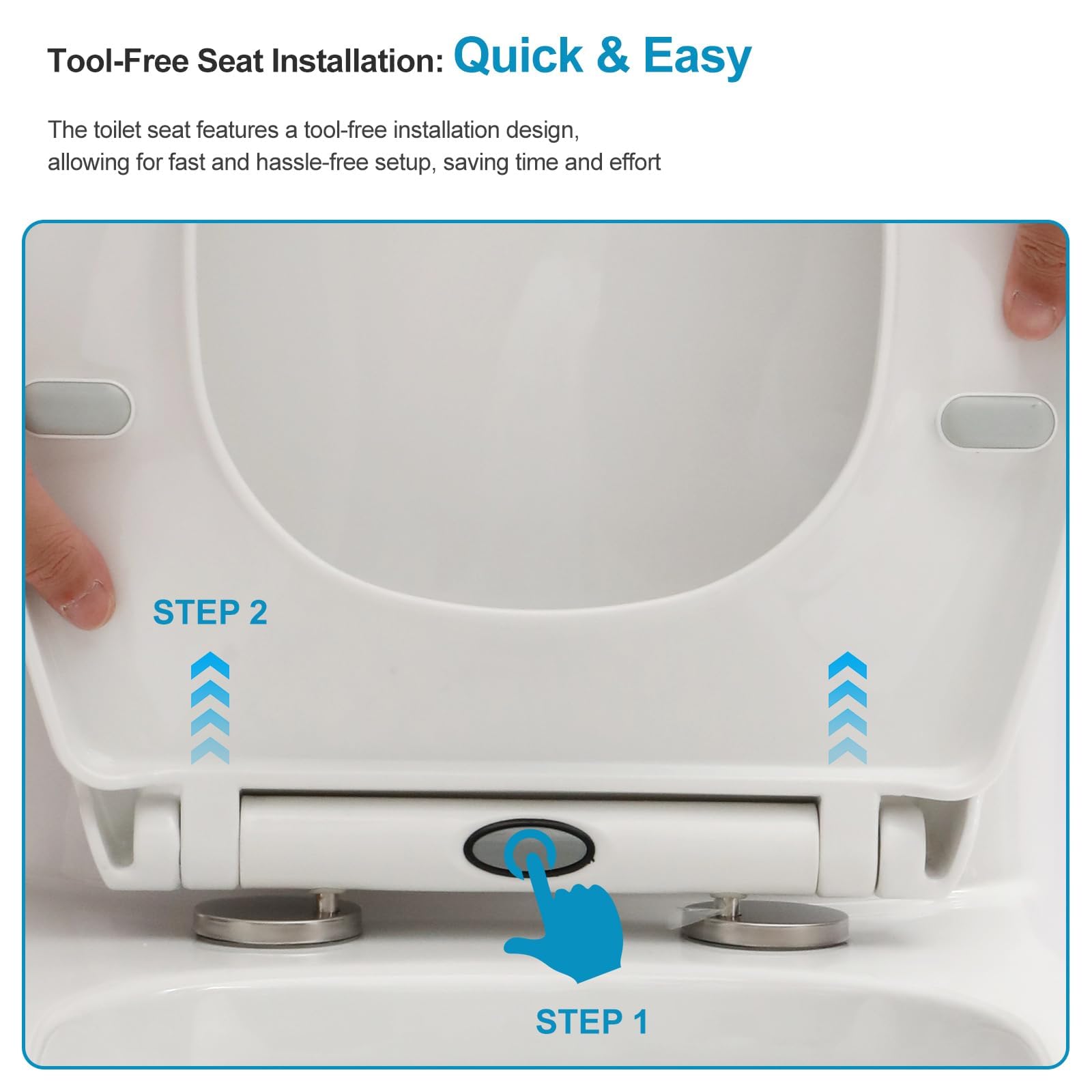 Logmey Elongated One Piece Toilet - White Comfort Height Design