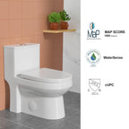 Logmey Elongated One Piece Toilet - White Siphonic Comfort Height