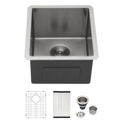 Logmey 14x18 Inch Undermount Single Bowl Stainless Steel Bar Sink