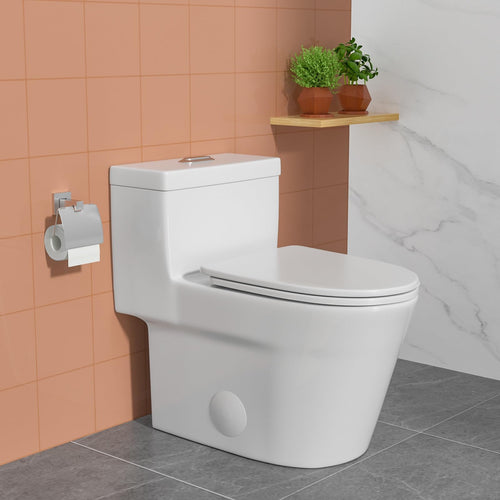 Logmey Elongated One Piece Toilet with Comfort Cha