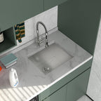 Logmey 21'' Laundry Utility Sink - Undermount Deep Single Bowl - Silver Stainless Steel