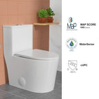 Logmey Elongated One Piece Toilet - White Siphonic Dual Flush