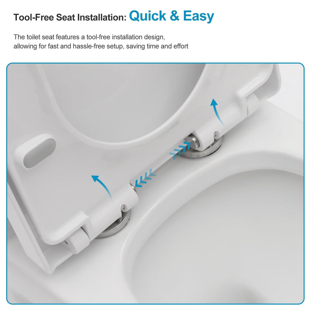 Logmey Elongated One Piece Toilet - White Siphonic Comfort Height