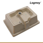 Logmey 20''x16'' Bathroom Sink - Undermount Rectangular Vessel Single Bowl - White Porcelain Ceramic