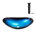Logmey 21'' Glass Bathroom Vessel Sink with Pop up