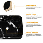 Logmey 19'' x 15'' Black Marble Rectangular Vessel Sink