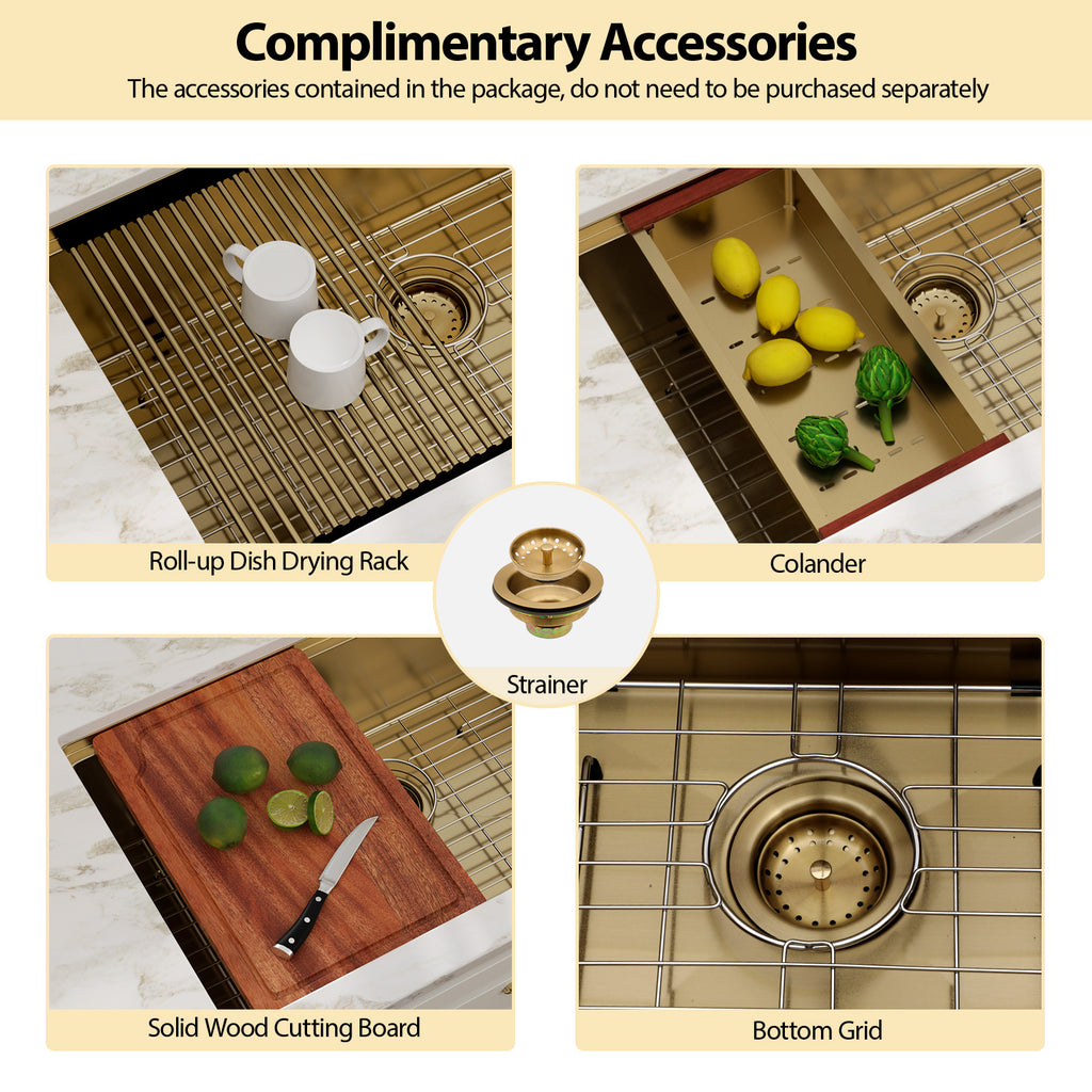 Logmey 33'' Undermount Workstation Kitchen Sink