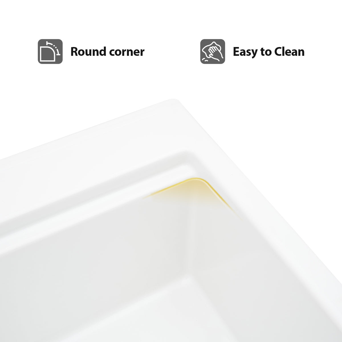 Logmey 33x22 Heavy Duty Glossy White Ceramic Drop-In Culinary Workstation Kitchen Sink Combo