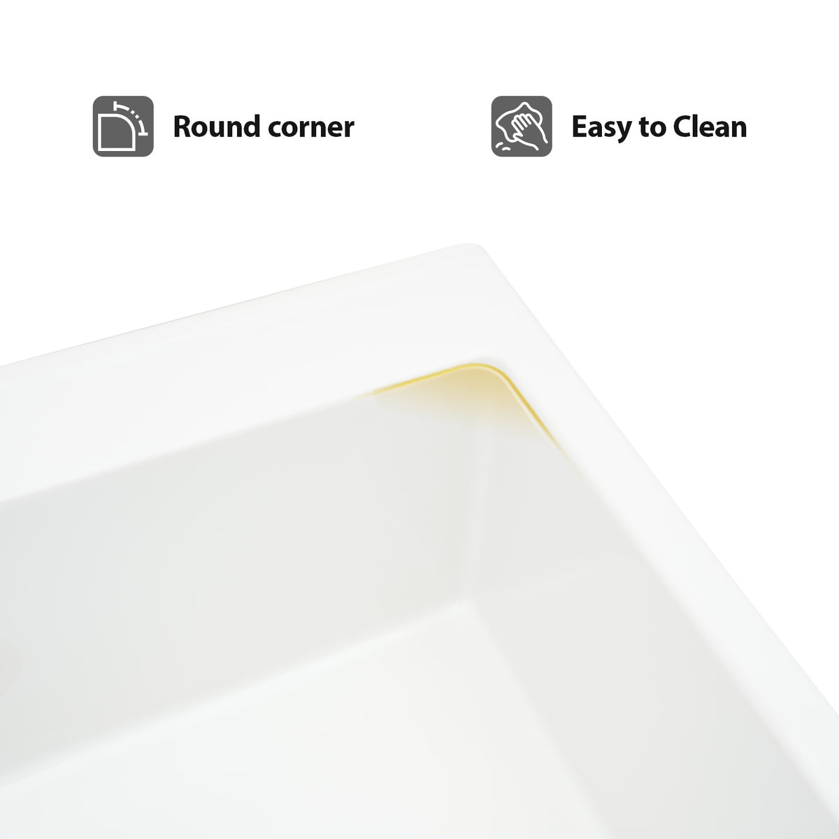 Logmey 31 Inch White Fireclay Drop-In Kitchen Sink