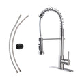 Logmey Pull Down Brushed Nickel Single Handle Kitchen Faucet