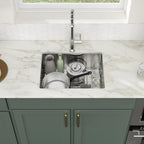 Logmey 23''x18'' Kitchen Sink - Undermount Single Bowl - Silver Stainless Steel