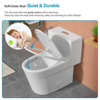 Logmey Elongated One Piece Toilet - White Rotary Dual Flush