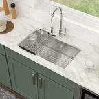 Logmey 30''x18'' Kitchen Sink - Undermount Single Bowl - Silver Stainless Steel