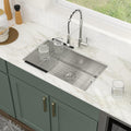 Logmey 28''x18'' Kitchen Sink - Undermount Single Bowl - Silver Stainless Steel
