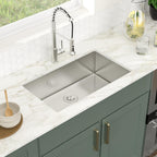 Logmey 30''x18'' Kitchen Sink - Undermount Single Bowl - Silver Stainless Steel