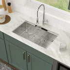 Logmey 32 x 19 Inch Undermount Single Bowl Workstation Stainless Steel Kitchen Sink