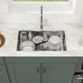 Logmey 30''x18'' Kitchen Sink - Undermount Single Bowl - Silver Stainless Steel