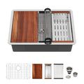Logmey 28 Inch Undermount Kitchen Sink Workstation
