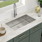 Logmey 36'' Kitchen Sink - Undermount Single Bowl with Assembly Parts - Silver Stainless Steel