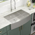 Logmey 33''x20'' Farmhouse Sink - Apron Front Single Bowl - Silver Stainless Steel