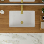 Logmey 21'' Bathroom Sink - Undermount Rectangular Single Bowl with Overflow - White Porcelain