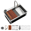 Logmey 33x22 Waterfall Kitchen Sink with faucet Co