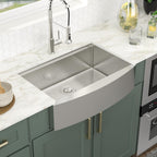 Logmey 30x21 Inch Apron Front Single Bowl Workstation Stainless Steel Farmhouse Sink