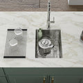 Logmey 14''x18'' Bar Sink - Undermount Single Bowl - Silver Stainless Steel