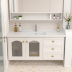 Logmey 20''x14'' Bathroom Sink - Undermount Rectangular Vessel Single Bowl - White Porcelain Ceramic