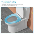 Logmey Elongated One Piece Toilet - White Comfort Height Design