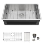 Logmey 32 Inch Undermount Kitchen Sink 32x18 Stain