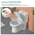 Logmey Elongated One Piece Toilet - White Siphonic Comfort Height
