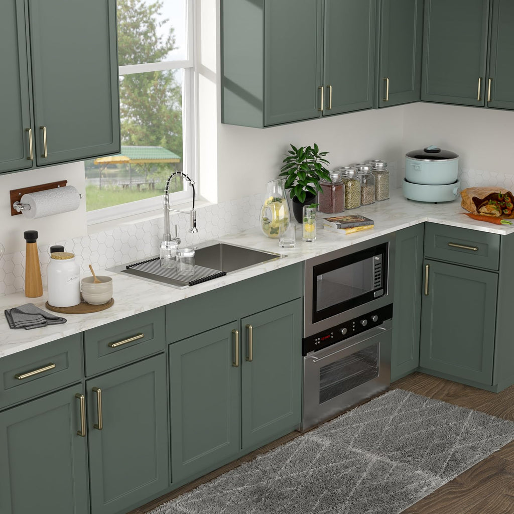 Logmey 33'' Kitchen Sink - Drop-In Single Bowl R10 Round Corner - Silver Stainless Steel
